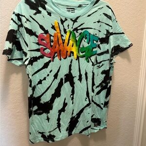 Vintage Phat Farm Aqua Tie Dye Savage T-Shirt size M